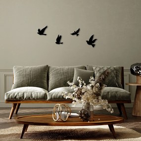Acessório Decorativo de Parede Pigeons – Preto – 18x20 cm, 15x16 cm, 1