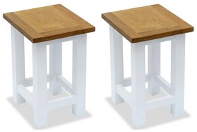 vidaXL Mesas de apoio 2 pcs 27x24x37 cm madeira de carvalho maciça