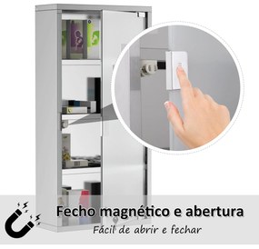 Gabinete nde remédios de aço inoxidável 60x30x12cm – Modelo Cefalù