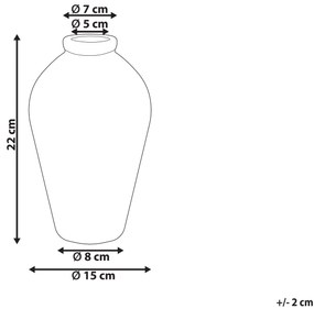 Vaso branco e azul marinho 22 cm MALLIA Beliani