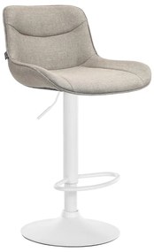 Banco alto em tecido com estrutura branca 85-106 x 49 x 51 cm castanho acinzentado