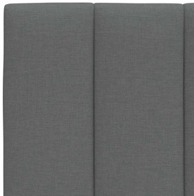 Cama com colchão 90x190 cm tecido cinzento-escuro