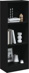 vidaXL Estante c/ 3 prateleiras 40x24x109 cm madeira processada preto