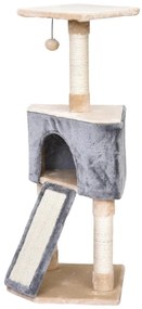 PawHut Árvore Raspador para Gatos Caverna Brinquedo Suspenso e Rampa 40x40x98 cm