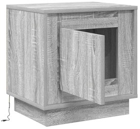 Gavetas de Cabeceira com Luzes LED 2 pcs Cinza Sonoma 44x34,5x45 cm