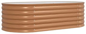 Cama de Jardim Elevada Castanha com Aparência de Madeira 160x80x44 cm