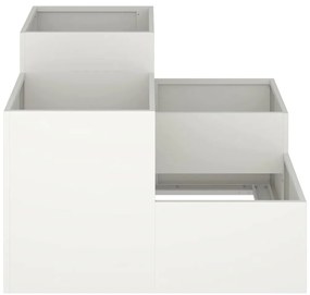 Jardineira vidaXL 80x80x60 cm Aço Branco