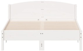 Cama sem colchão 150x200 cm madeira de pinho maciça branco