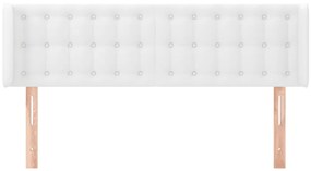 Cabeceira cama c/ abas couro artificial 147x16x78/88 cm branco