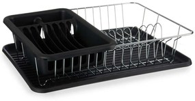 Escorredor de Louça Preto Metal Plástico 43,5 x 11 x 33,5 cm (4 Unidades)