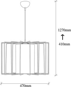Candeeiro Tel – Preto e Branco – 47 cm