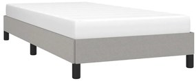 Estrutura de cama sem colchão 100x200 cm tecido cinzento-claro