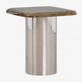 Mesa Auxiliar Quadrada 40x40 Cm Merieines Verde Exército Claro & ?50 Cm - Sklum
