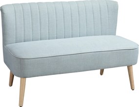 HOMCOM Sofá 2 lugares, estofamento macio, revestimento fácil de limpar, até 220 kg, 117 x 56,5 x 77 cm, Verde-claro | Aosom Portugal
