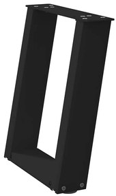 Pés para mesa de centro em formato de U, 2 peças, preto, 28x(42-43) cm