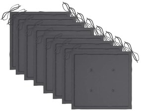 Cadeiras de jardim dobráveis 8 pcs c/ almofadões acácia maciça