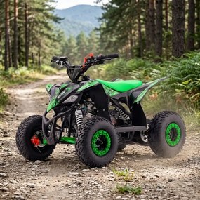 Mini moto 4 gasolina para crianças de gasolina 110cc Roan Ratte R6 R-N-1,C/ marcha-atrás e limitador velocidade Verde