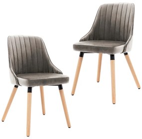 vidaXL Cadeiras de jantar 2 pcs veludo cinzento-claro