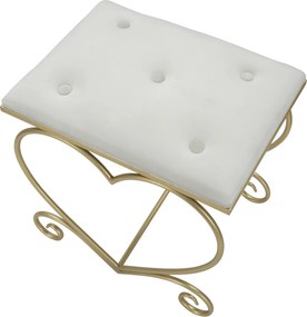 BANCO CORAÇÃO 50X37,5X51,5 CM DOURADO E CREME