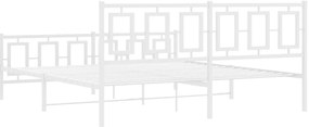 Estrutura de cama com cabeceira e pés 180x200 cm metal branco