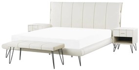 Conjunto branco de 4 peças para quarto de dormir cama de 160 x 200 cm BETIN Beliani