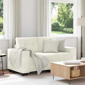 vidaXL Sofá de dois lugares com almofada Creme Veludo