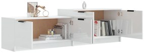 Móvel p/ TV 158,5x36x45cm derivados de madeira branco brilhante