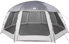 Tenda para piscina c/ mosca amovível e paredes de rede cinzento