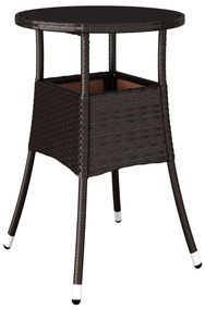 Conjunto de Jantar 5 Peças Jardim Castanho Polirattan