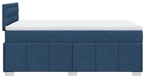 Cama boxspring com colchão 120x190 cm tecido azul