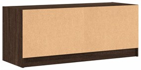 Móvel de TV c/ portas de vidro 102x37x42 cm carvalho castanho