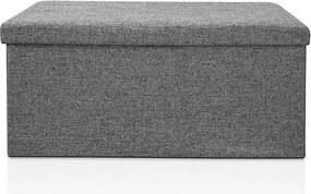 Banco dobrável com espaço de arrumação em MDF 80 x 40 x 40 cm Cinzento