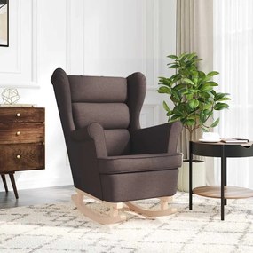 Cadeira de baloiço 74x90x102 cm tecido castanho-escuro