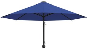 Guarda-sol de montar na parede com mastro metálico 300 cm azul