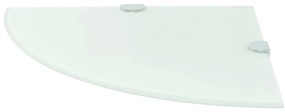 Prateleiras canto 2 pcs suportes cromados 35x35cm vidro branco