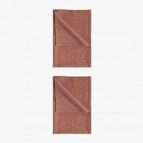 Conjunto De 2 Toalhas De Cozinha De Algodão Dasiel Terracota - Sklum