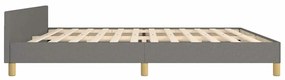 Estrutura de cama sem colchão 200x200 cm tecido cinzento-escuro