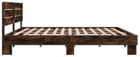 Estrutura de cama 200x200 cm derivados madeira/metal