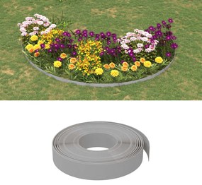 Bordas de jardim 4 pcs 10 m 10 cm polietileno cinzento