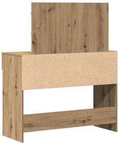 Mesa de Maquiagem com LED Carvalho Artesanal 100x40x120 cm