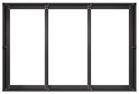 Vaso floreira 120x80x40 cm aço preto