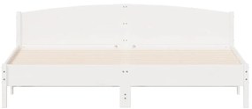 Cama sem colchão 180x200 cm madeira de pinho maciça branco
