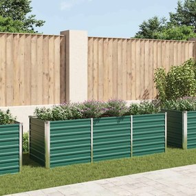 Canteiro elevado de jardim aço galvanizado 240x80x77 cm verde