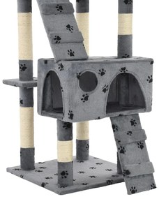 Árvore para gatos c/ postes arranhadores sisal 170 cm cinzento