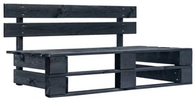 vidaXL Banco de paletes para jardim madeira preto