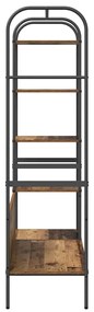 Cabide para Roupas com Prateleiras de Madeira Antiga 120x44x160 cm