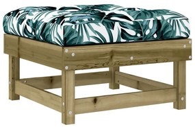 Apoios de pés p/ jardim c/ almofadões 2 pcs pinho impregnado