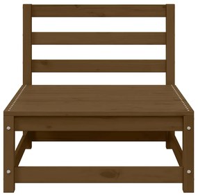2 pcs conjunto lounge de jardim pinho maciço castanho mel