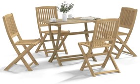 Conjunto de jantar p/ jardim 5 pcs madeira de acácia maciça