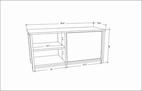 TV Stand Muskegon – Dourado Carvalho – 89,6 cm x 35,3 cm x 50,8 cm